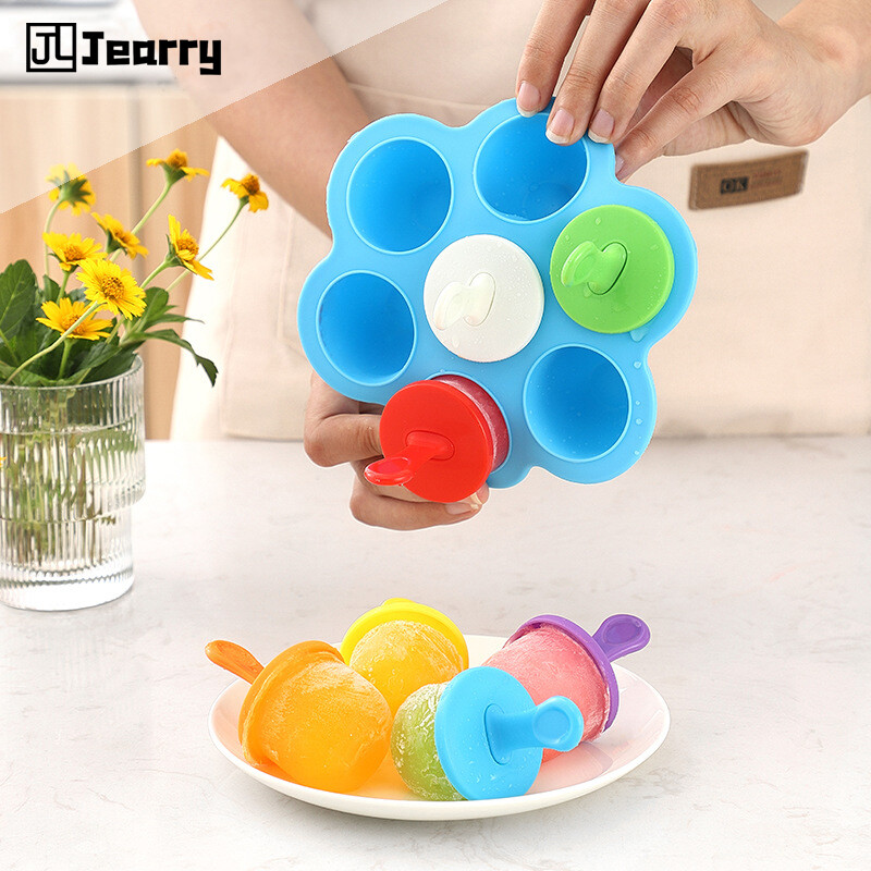 Gambar Jearry Creative DIY Homemade Ice Cream Mold Ice Cream Ice Cube Silicone Popsicle Mold