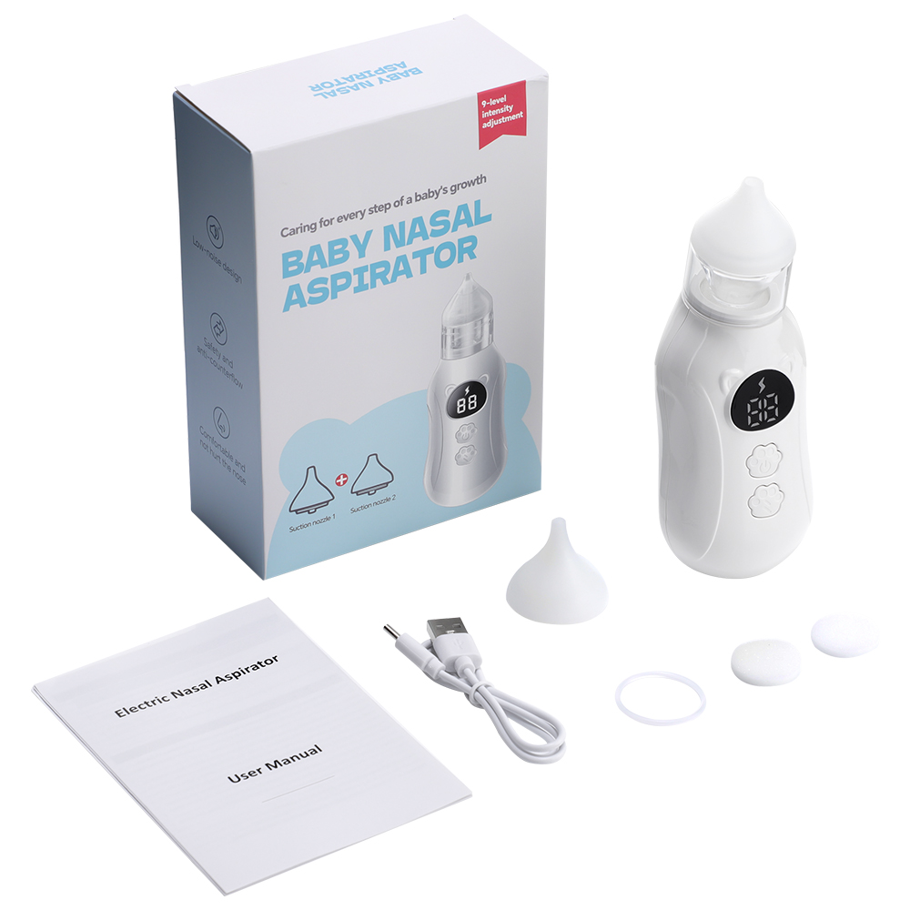 Máy hút mũi cho bé hút mũi điện cho bé mút mũi bé tự động có 2 đầu Silicone có thể điều chỉnh 9 mức hút trẻ sơ sinh dụng cụ rửa mũi Thiết bị hút mũi snot booger chất nhầy cho trẻ sơ sinh