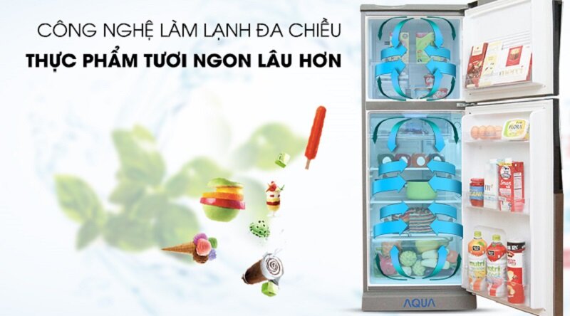 Làm lạnh tốt hơn với hệ thống đa chiều - Tủ lạnh Aqua 207 lít AQR-U235BN