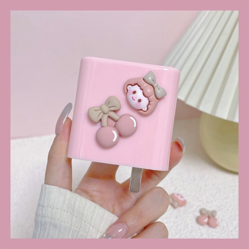 OPPO Vỏ Bọc Sạc Nữ Hoạt Hình Dễ Thương Anh Đào Màu Hồng Vỏ Bọc Bảo Vệ Cho Oppo Reno8T 5G Vỏ Bảo Vệ C