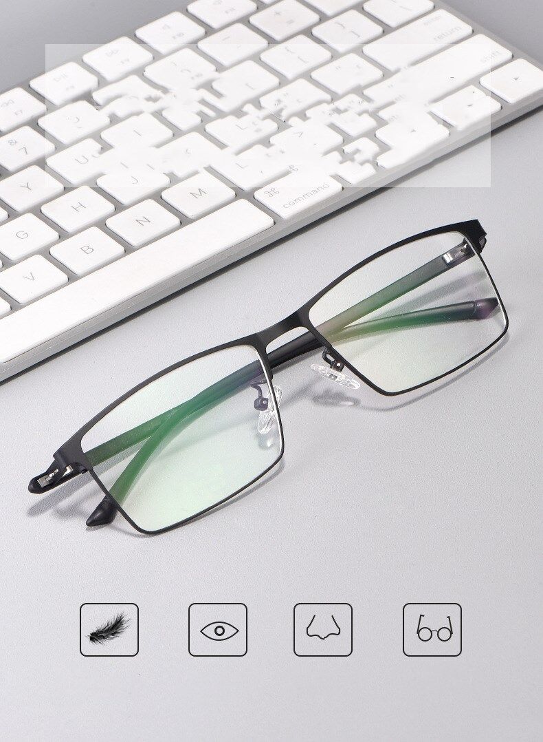 yimaruili kính mắt kim loại vuông thiết kế không vít siêu nhẹ gọng kính 3