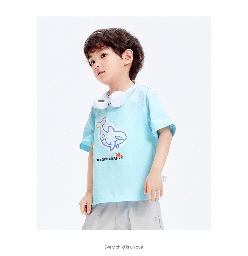 balabala Children Boy Short Sleeve T-Shirt New Style Printed Cotton Summer Wear · v2
