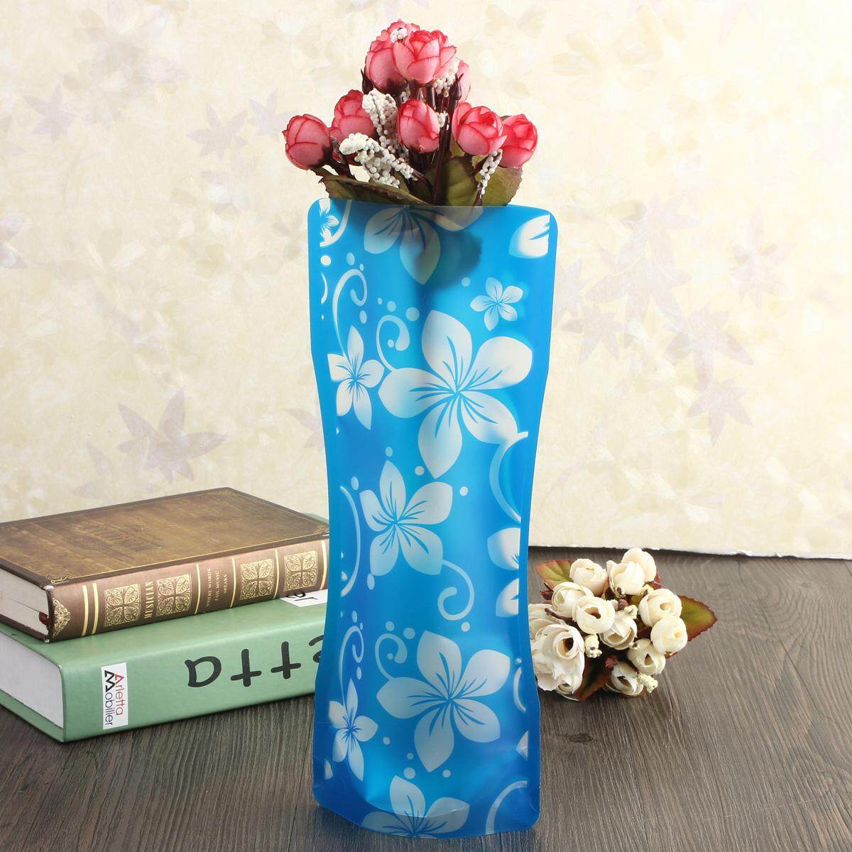 Plastic Unbreakable Flat Foldable Reusable Flower Vase Blue Buy