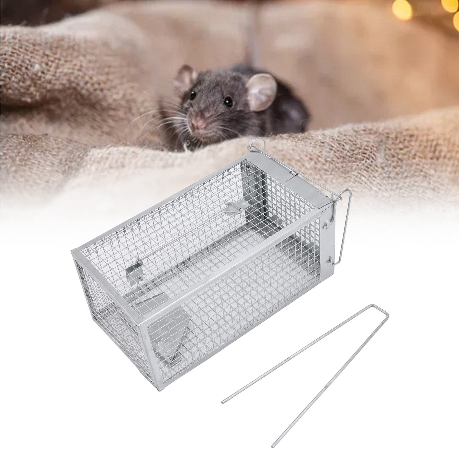 Sắt rat bẫy chuột lồng một cửa động vật sống bẫy cho trong nhà nhỏ ngoài trời động vật
