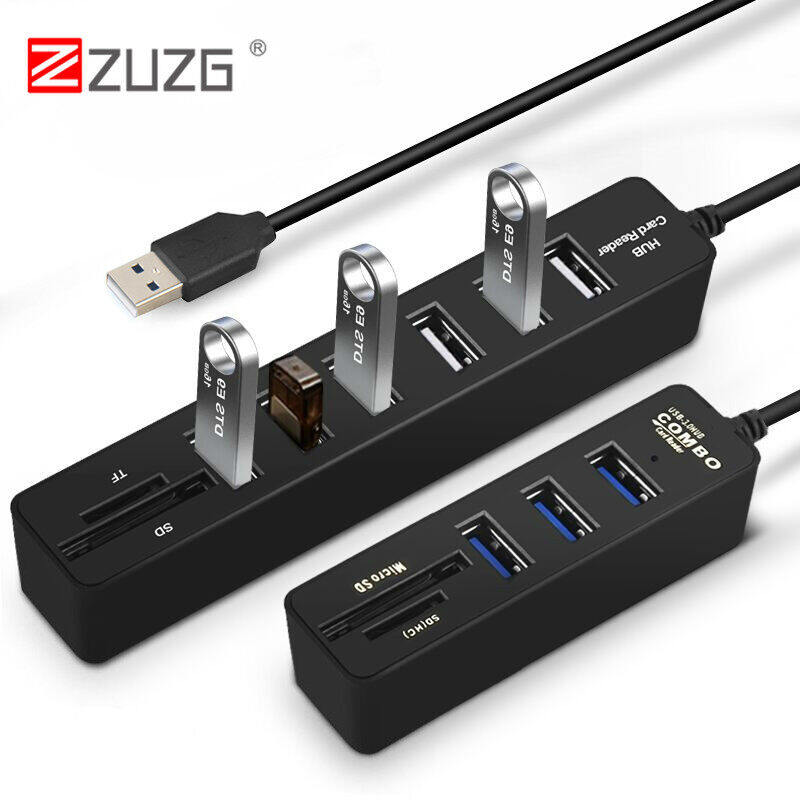 [[Zuzg] Hub USB 3.0 Đa Năng USB 3.0 Bộ Chia USB Tốc Độ Cao 3 6 Cổng 2.0 Hab TF đầu Đọc Thẻ SD Tất Cả Trong 1 Cho Máy Tính Phụ Kiện Máy Tính