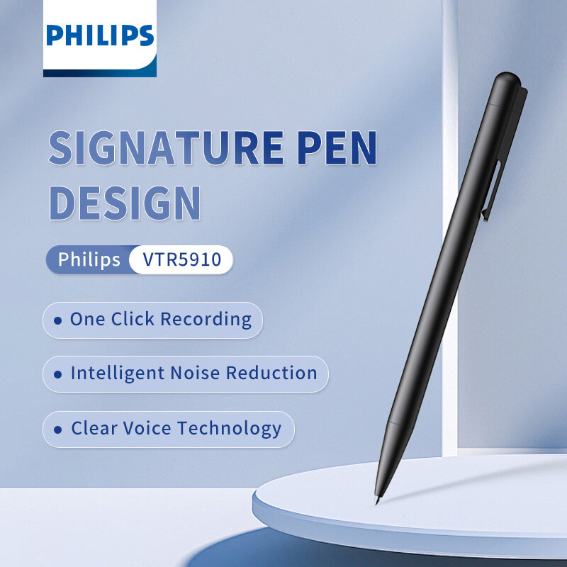 Philips Original AI Voice Recorder Pen 16GB Built-in Rechargable Mobile App Control Voice To Text VTR5910