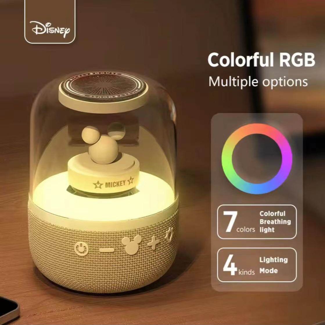 Disney Loa Bluetooth thông minh S6 TWS Interlink 1800mah Loa âm thanh vòm HIFI Loa âm thanh không dây với đèn RGB