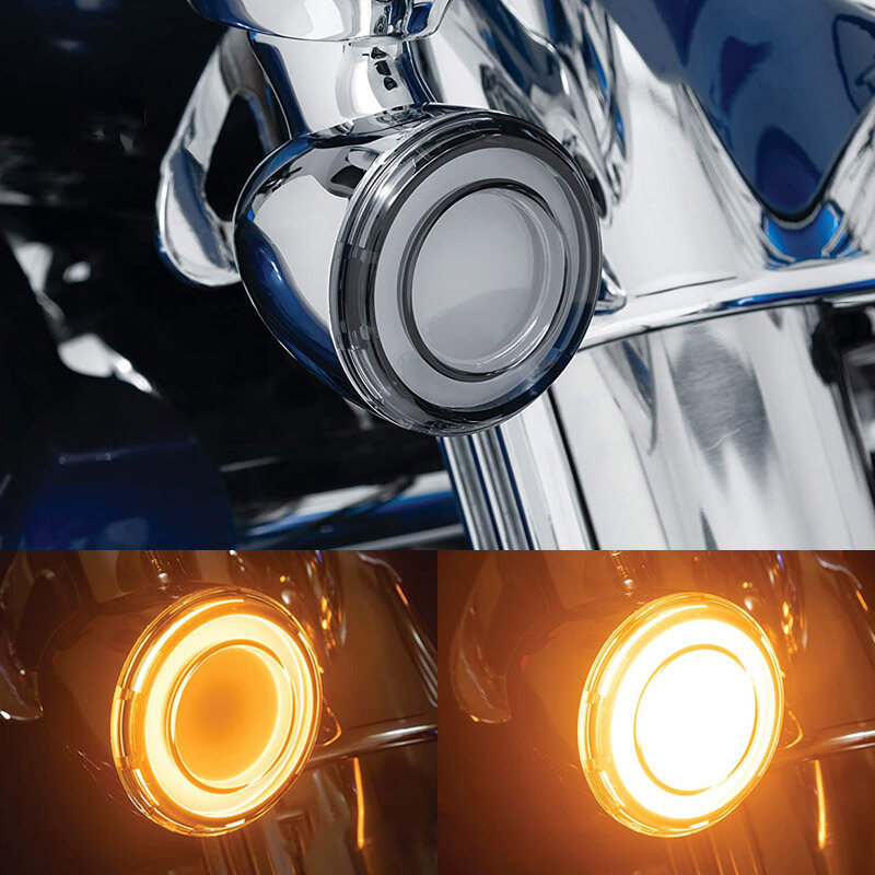Cặp đèn led chuyển đổi tín hiệu rẽ 1157 phía trước xe máy cho harley touring road glide fat boy