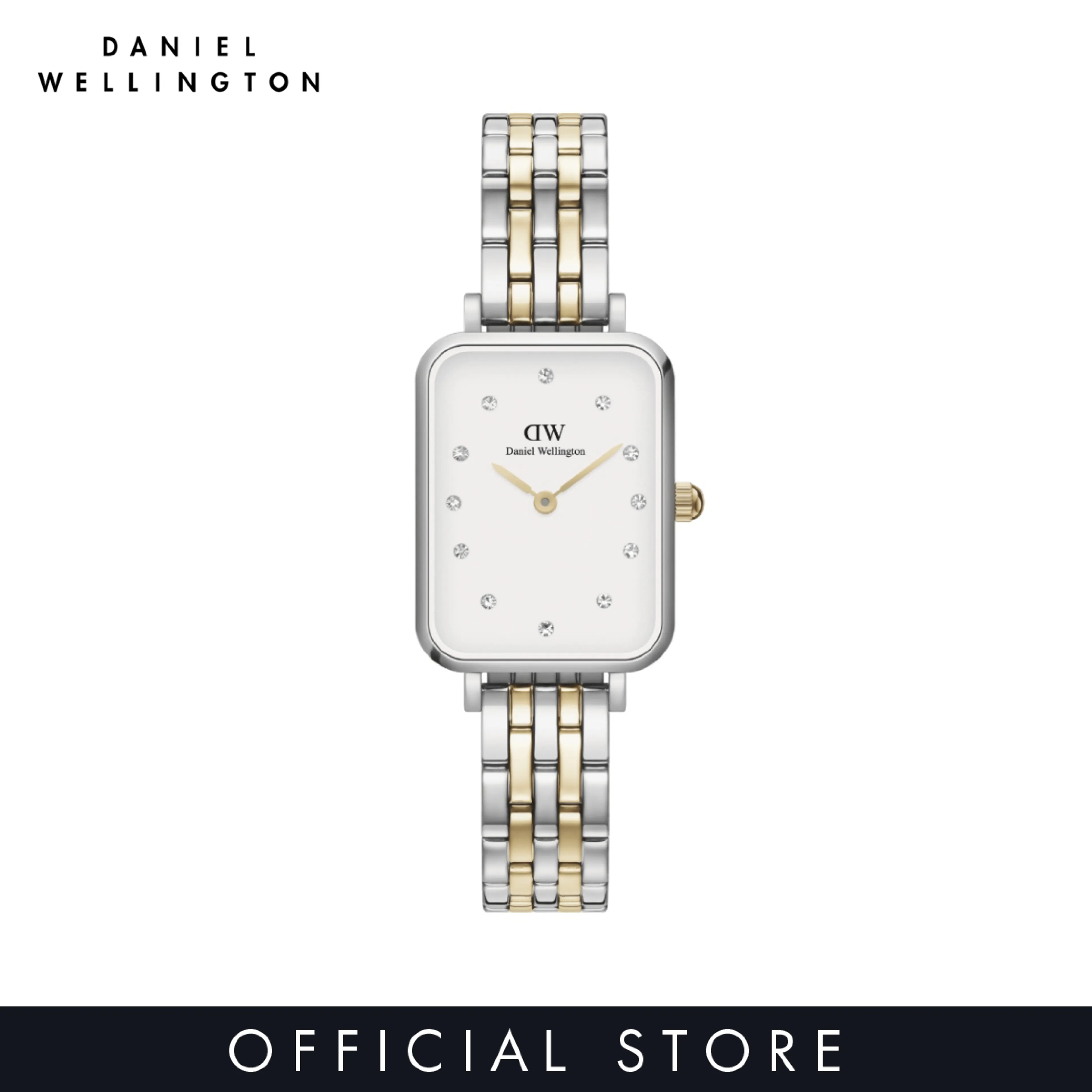 Daniel Wellington Quadro Lumine 20x26mm Gold/Silver White Dial Women's Watch