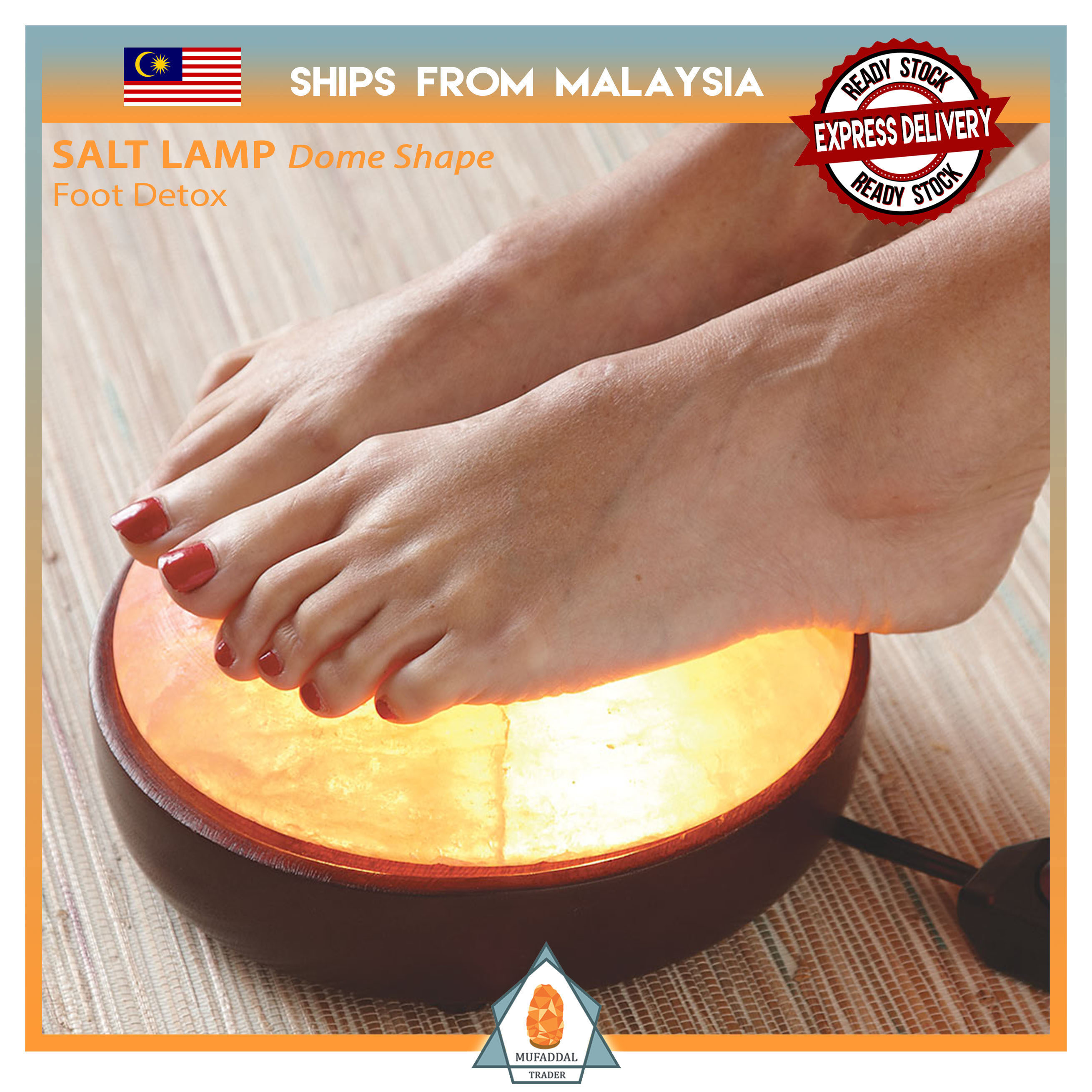 Gambar Himalayan Foot Detox Salt Lamp Dome Shape Detoxer   Lampu Garam Bukit Himalaya Bentuk Kubah Pendetoks Organik