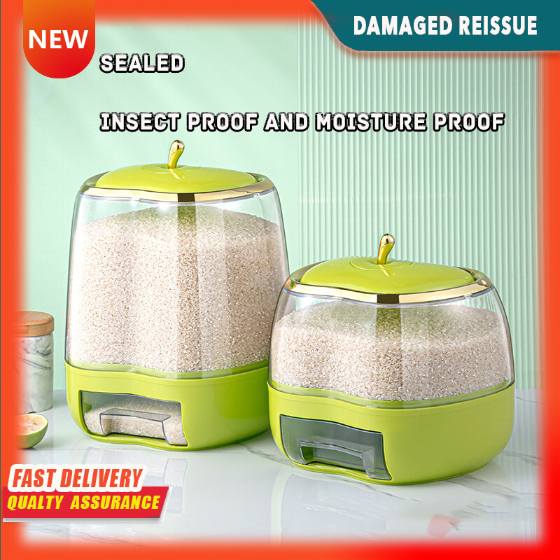 Gambar Gold plated Large capacity Rice Barrels Insect proof Moisture proof Sealed Rice Barrels Grains Cans Kitchen packed Rice Boxes