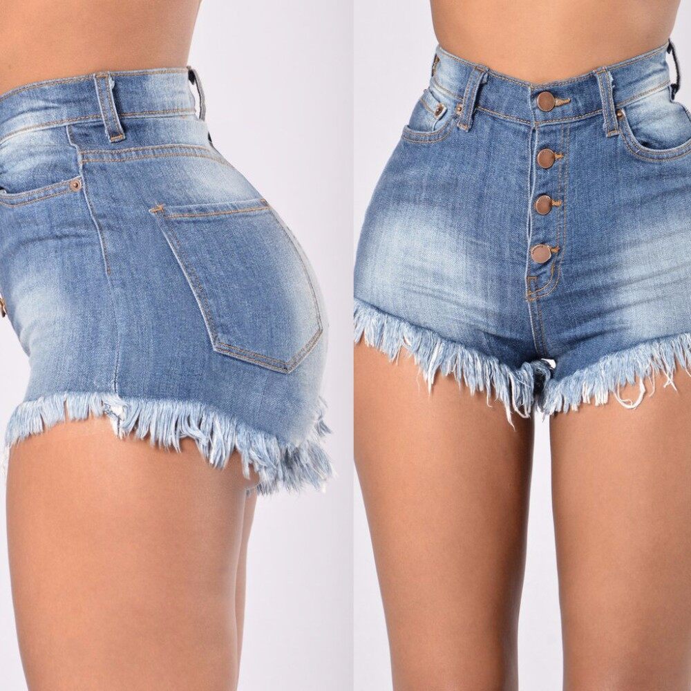 High Waist Denim Shorts For Women Short Jeans | Lazada Malaysia