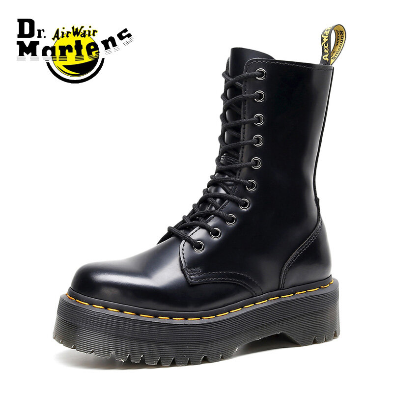 Dr. martens giày bốt martin nữ giày bốt martin 10 lỗ đế dày jadon giày bốt martin khóa kéo bên hông bằng da cao cổ bốt da trơn cao cấp