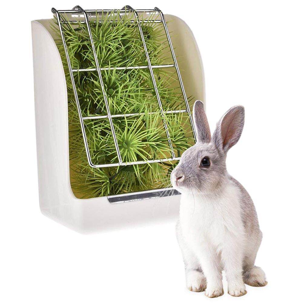 Grass Feeder Fixed Food Container Bowl Spring Straw Frame Grass