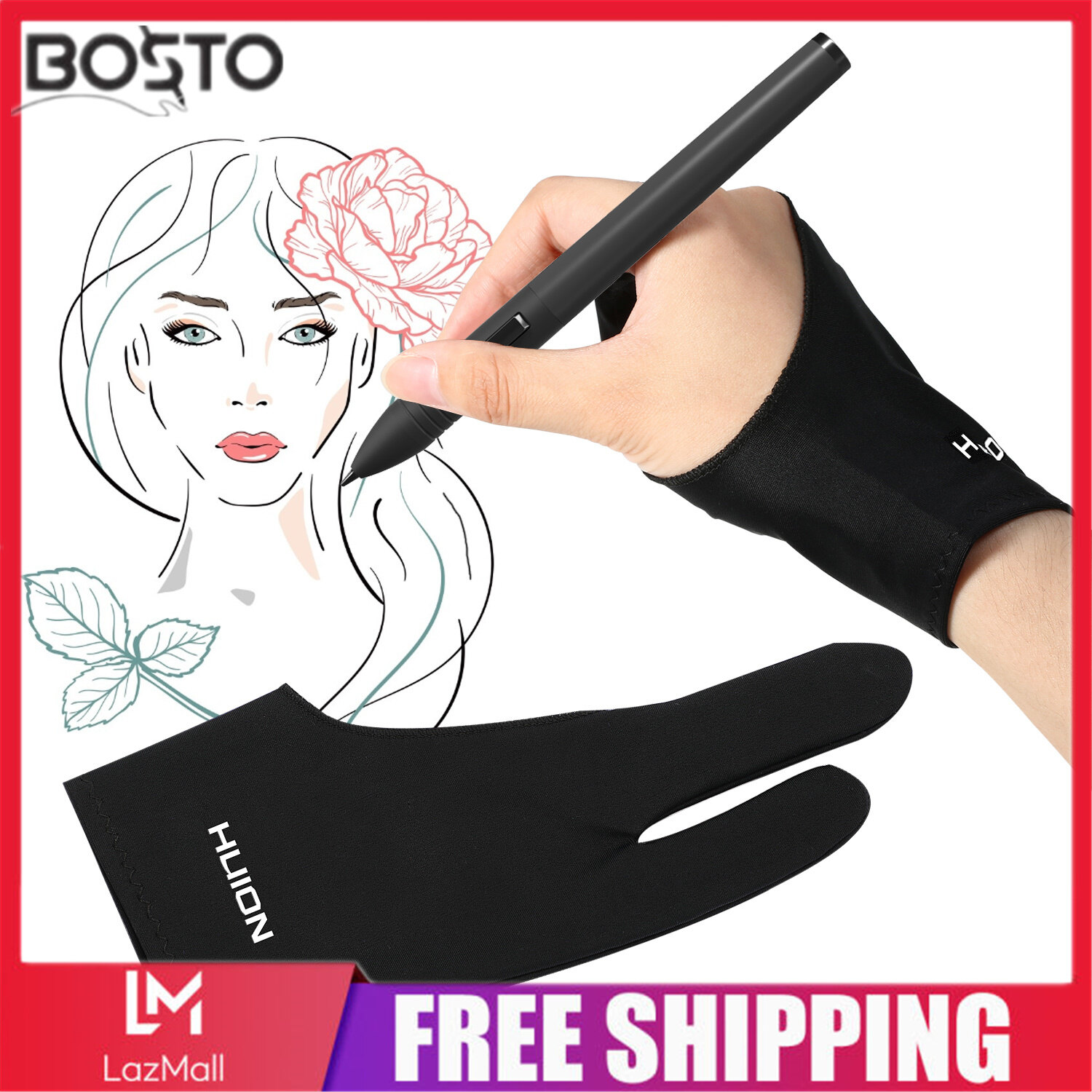 Hai Ngón Tay Huion GL200 Tranh Máy Tính Bảng Họa Sĩ Glo-Ve Vẽ Kích Thước Miễn Phí Gl-ve Dành Cho Tay Phải Và Tay Trái, Tương Thích Với Máy Tính Bảng Vẽ Đồ Họa Huion/Wacom/BOSTO/UGEE