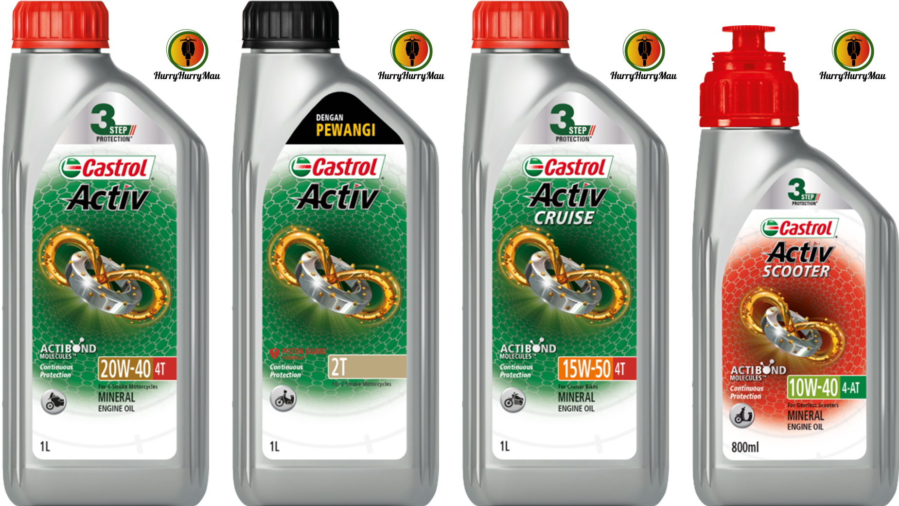 Castrol Activ 4T 20w40 Activ 2T Activ CRUISE 15w50 Scooter 10w40