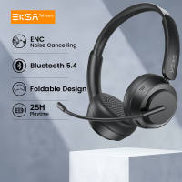 EKSA H35 Bluetooth 5.4 Headset Ultra-light Foldable Wireless Headphones with Noise Cancelling Microphone ENC 25H Playtime Replaceable Earpads For Office/Call Centre