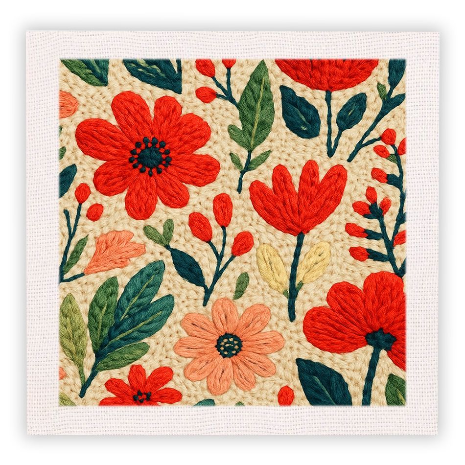 RUOPOTY Flower Punch Needle Kit Handiwork Art Hand Embroidery Kit Flower Punch Needle Tool Interior Diy Gift