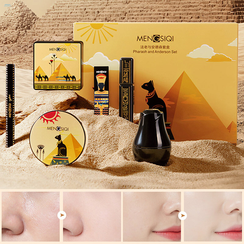 Gambar Womens Make Up Kit Including Mushroom Puff Sponge Liquid Foundation Finishing Setting Eyeliner Mascara Lipstick Make Up Kit For Women Girls Makeup Eyeliner Mascara Lipstick Mushroom Puff Liquid Foundation Setting