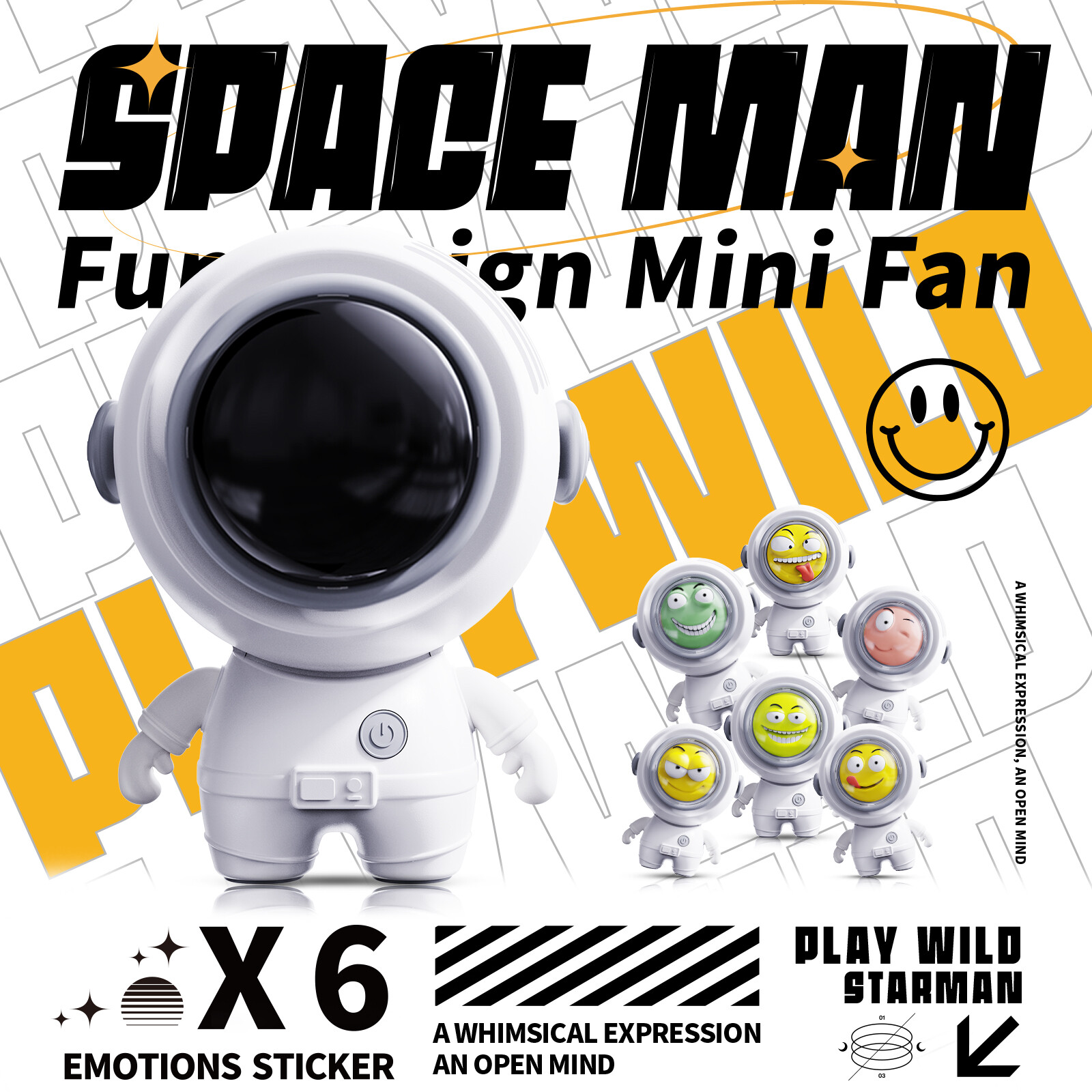 Mipow quạt đeo cổ mini cầm tay quạt làm mát phi hành gia sạc usb cho trẻ em quạt mini cầm tay hình mặt ngộ nghĩnh làm mát không khí làm quà tặng aduit