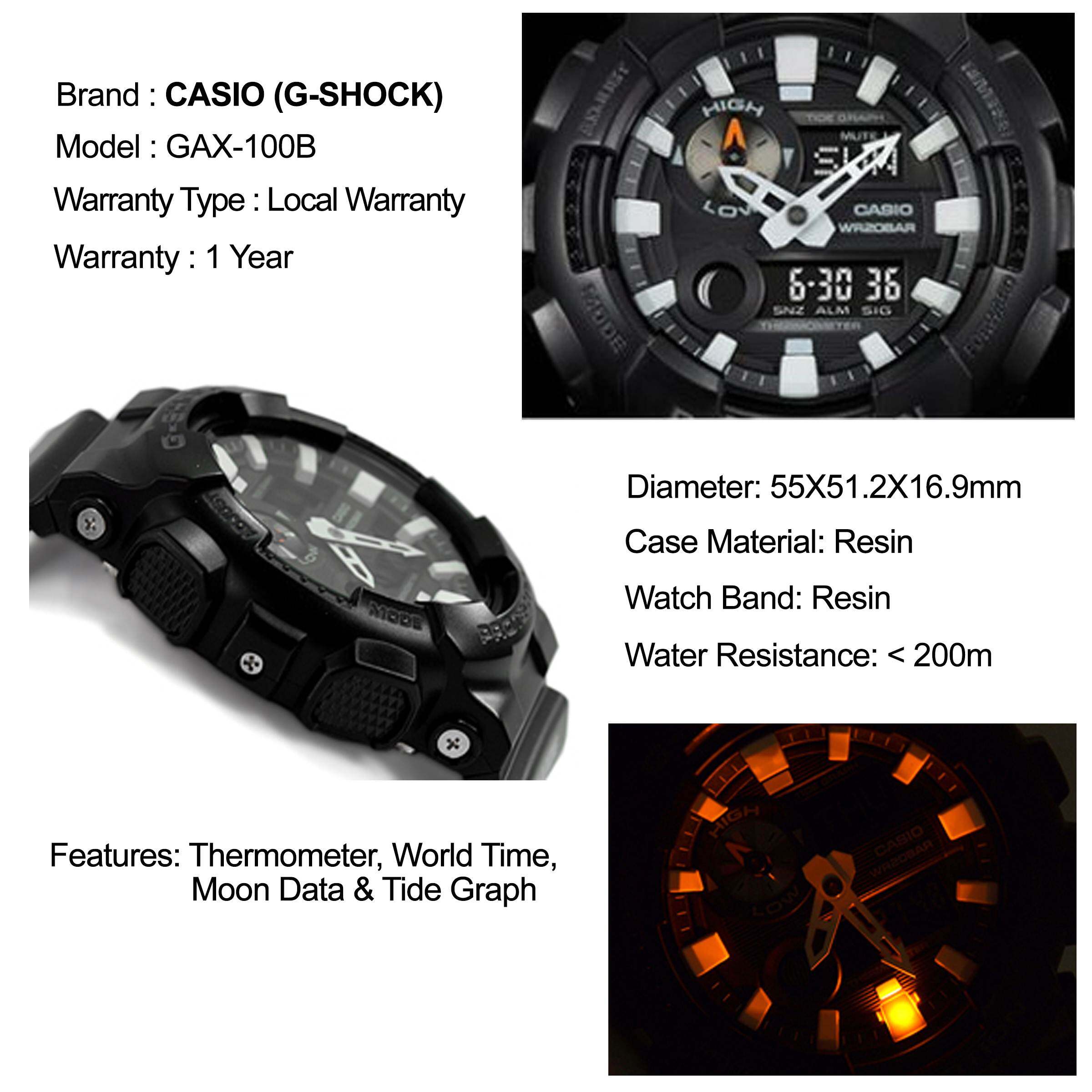 Casio G-Shock GAX-100A GAX-100B G-LiDE Series Black x White Analog