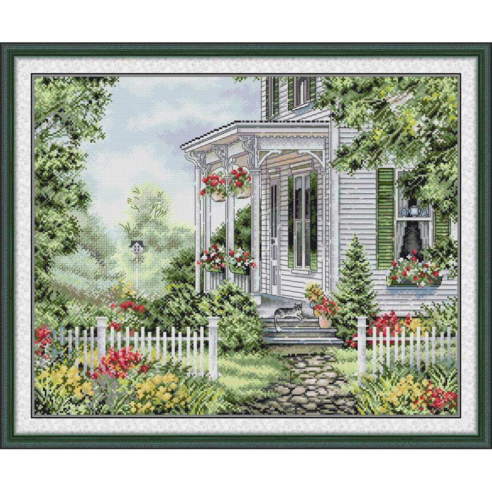 Bộ dụng cụ thêu thủ công chủ nhật vui vẻ Cross Stitch bộ hoàn chỉnh lớn hóa đơn Vẹt patten pre-in trên vải tự làm sợi bông vá nhà khách trang trí tường phòng 11CT 14ct