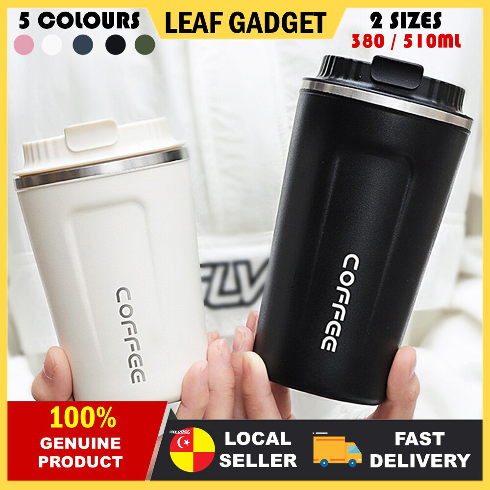 Gambar THERMOS COFFEE CUP with 380 510ml Volume Lid Leakproof Vacuum Flasks 304 Stainless Steel 5 Colours for Morning Coffee Office Gym Travel KF