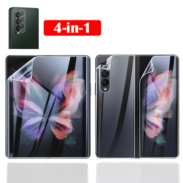 Kisscase 4-trong-1 hydrogel phim cho Samsung z fold5 5g fold3 fold2 trước sau miếng dán film mềm zfo