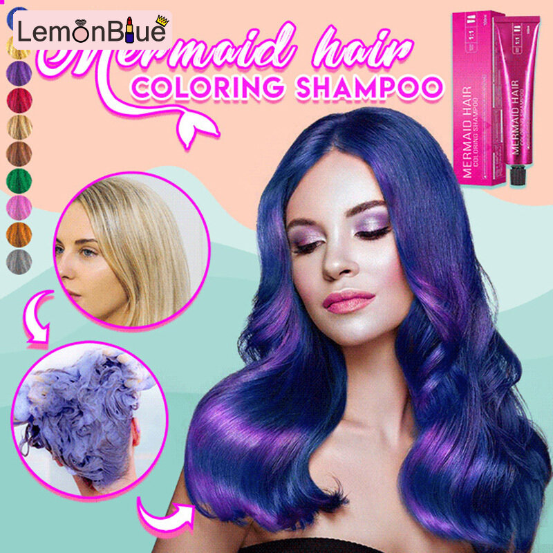 Gambar LemonBlue Hair Coloring Shampoo Mild Safe Hair Dyeing Shampoo for Men Women All Hairs Gray