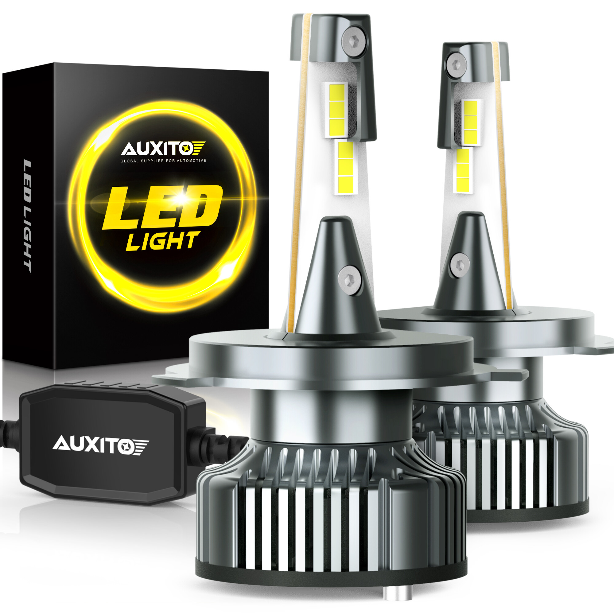 Đèn led trợ sáng auxito y13 h4 hb2 9003 cho xe hơi bóng đèn led h4 đèn hi/lo canbus 6000k trắng 500% độ sáng cao thấp bóng đèn led cho đèn pha ô tô