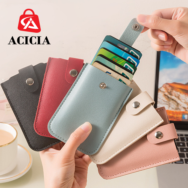 Ví da kéo nhỏ mỏng ví thẻ túi trước ví đựng tiền xu mini nam nữ ghim cài kẹp tiền nhiều ngăn cho thẻ tín dụng id giấy phép lái xe ví mỏng nhẹ mini ví ngắn