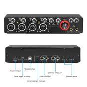 Professional 4 Channel Audio Interface with Loopback Monitor and 48V Phantom