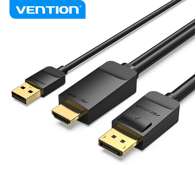 Vention Cáp DP Sang HDMI Cáp 4K DisplayPort Male Sang HDMI Male Đồng Bộ Âm Thanh Và Video Cho Máy Tí