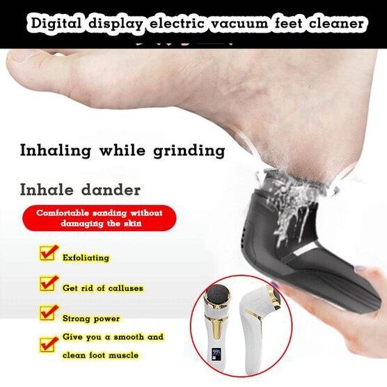 Gambar coolrich Foot Sharpener Digital Display Electric Vacuum Feet Cleaner