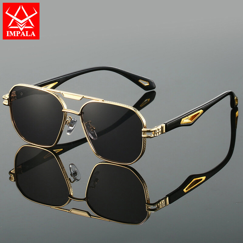 IMPALA QT2078PT Kính râm cổ điển vuông cho mới cho nam nữ cổ điển cầu đôi Gradient Shades hợp thời trang retro thiết kế thương hiệu kính râm ngoài trời