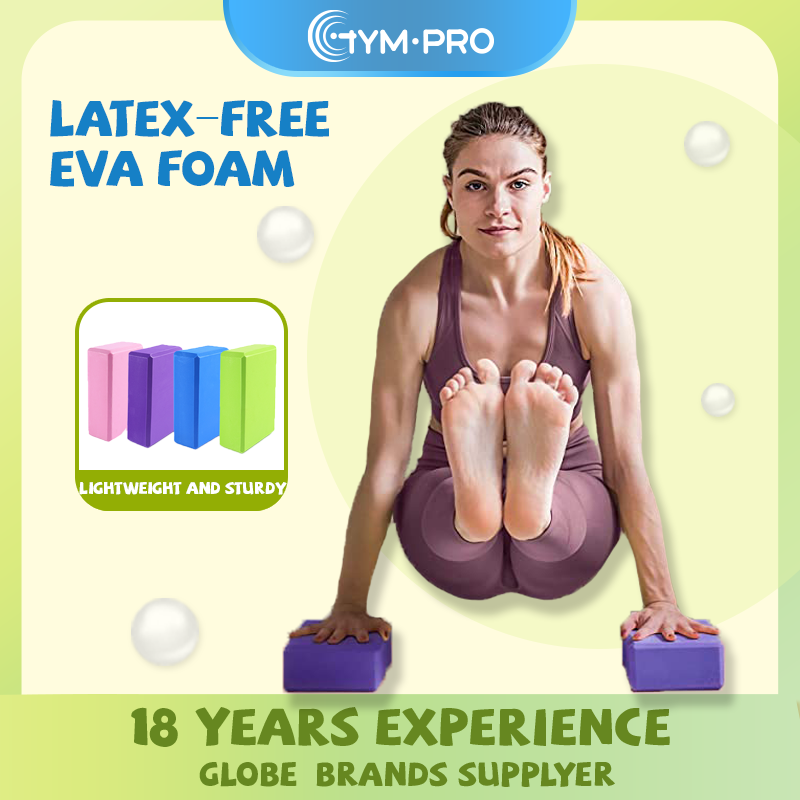  GYMPRO 2 Khối Tập Yoga Hỗ Trợ Bề Mặt Xốp EVA Mềm Chống Trượt Không Latex Để Tập Thể Dục Thông Thường Pilates Kéo Giãn Và Thiền Định 