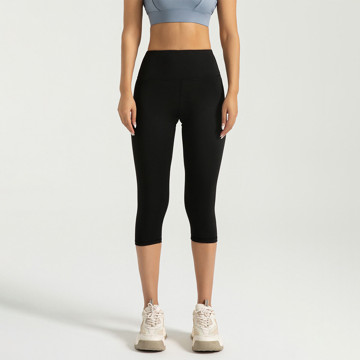 SUPERFLOWER Womens Capri Yoga Pants Seamless Shorts Push Up Hip Gym Fitness Sports Leggings