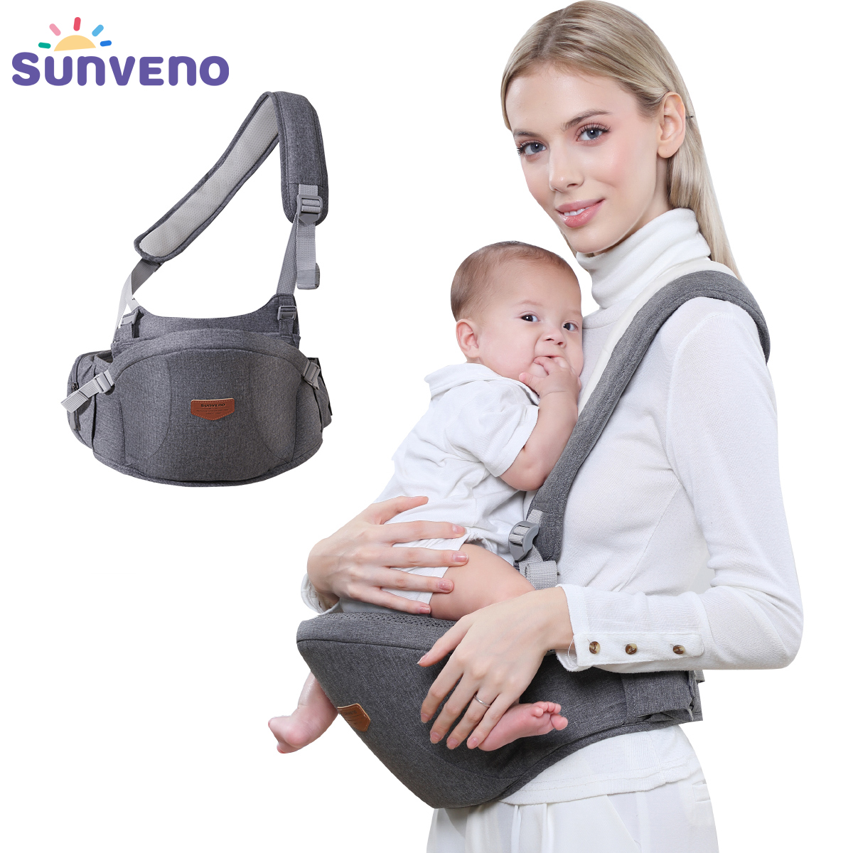 Sunveno 2 in 1 Baby Sling Carrier with Detachable Strap, Labor-Saving One Shoulder Carrier ราคา 1,999 บาท*ส่งฟรี