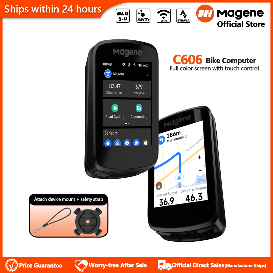 Magene C606 Smart GPS Bike Computer 2.8inch Color Touchscreen WiFi/Bluetooth Data Transfer Customizable Data Display