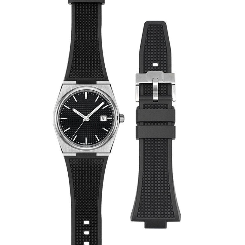 12mm lồi cuối dây đeo đồng hồ bằng Silicone cho Tissot PRX loạt t137.407/410 nam siêu cầu thủ Dây đeo đồng hồ cao su vòng tay thể thao