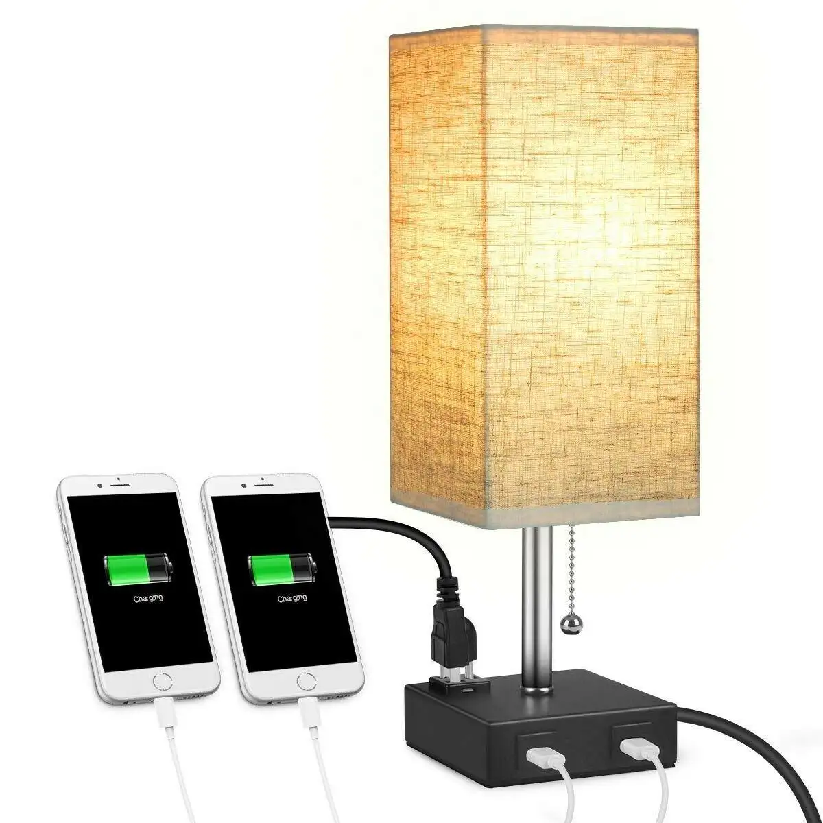 side table with lamp and usb port