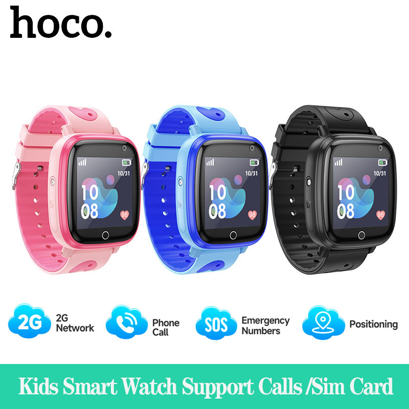 [Support calls] HOCO Y100 Kids Smart Watch GPS Positioning With Sim Card 2G Waterproof Remote Camera Touch Screen SOS Flashlight Sports Step Counting Boy Girl Gift Children Watch ราคา 722 บาท*ส่งฟรี