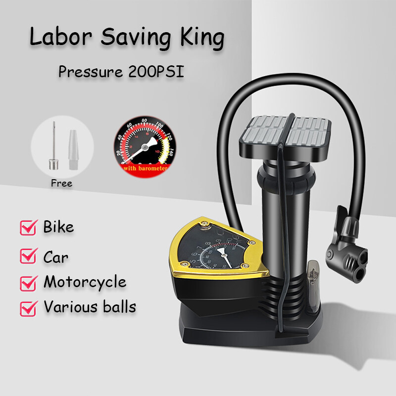 Bơm chân xe đạp bơm 140/180/200 psi phụ kiện bơm hơi van áp suất di động cho xe đạp