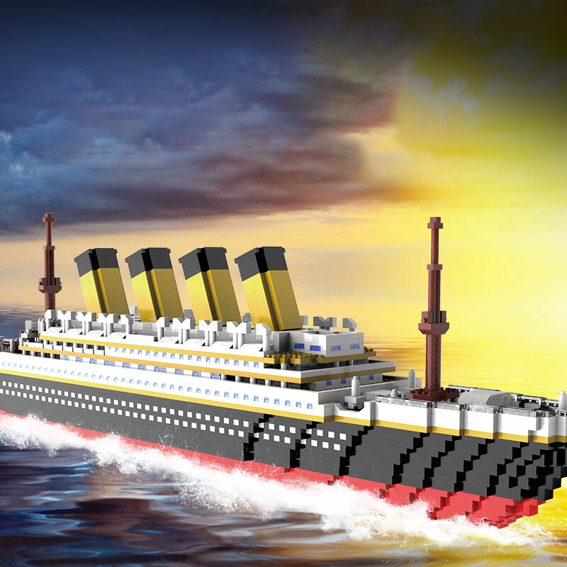 Khối xây dựng đồ chơi lắp ráp Titanic khổng lồ cậu bé cô gái Câu Đố mô