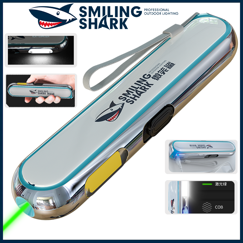 SmilingShark LS308 Original Green Laser Pen USB rechargeable laser light Laser pointer COB Flashlight for cat play teach point Portable Small Size ราคา 570 บาท*ส่งฟรี