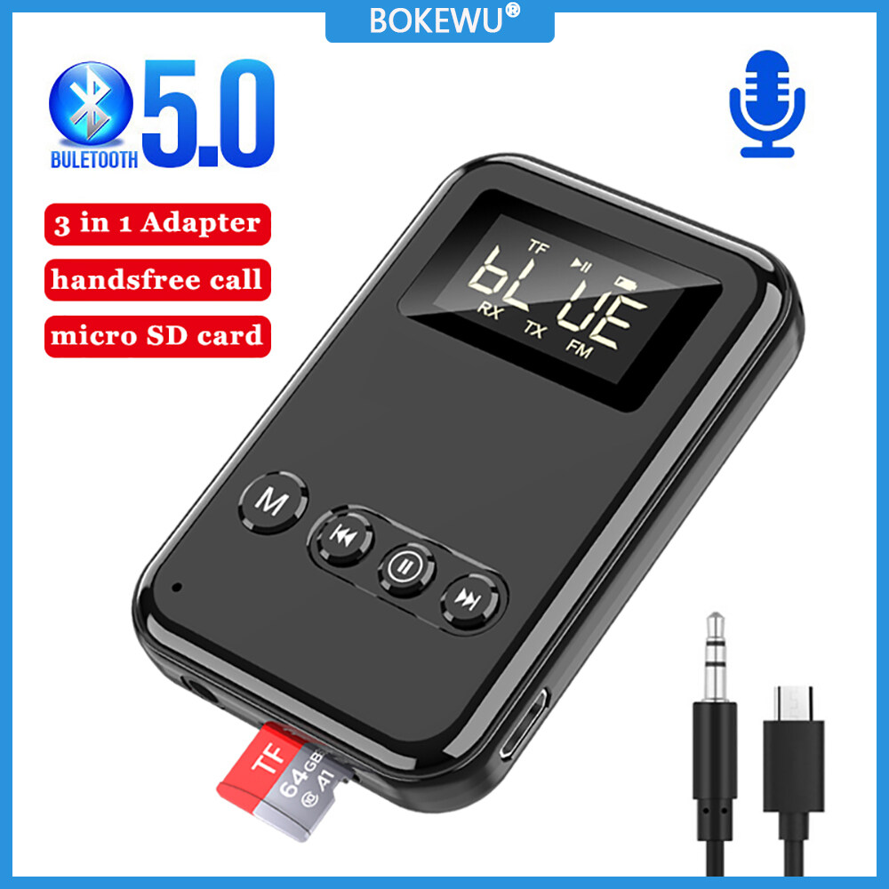 BOKEWU Bluetooth 5.0 Transmitter Receiver 3.5mm AUX Stereo Audio Wireless