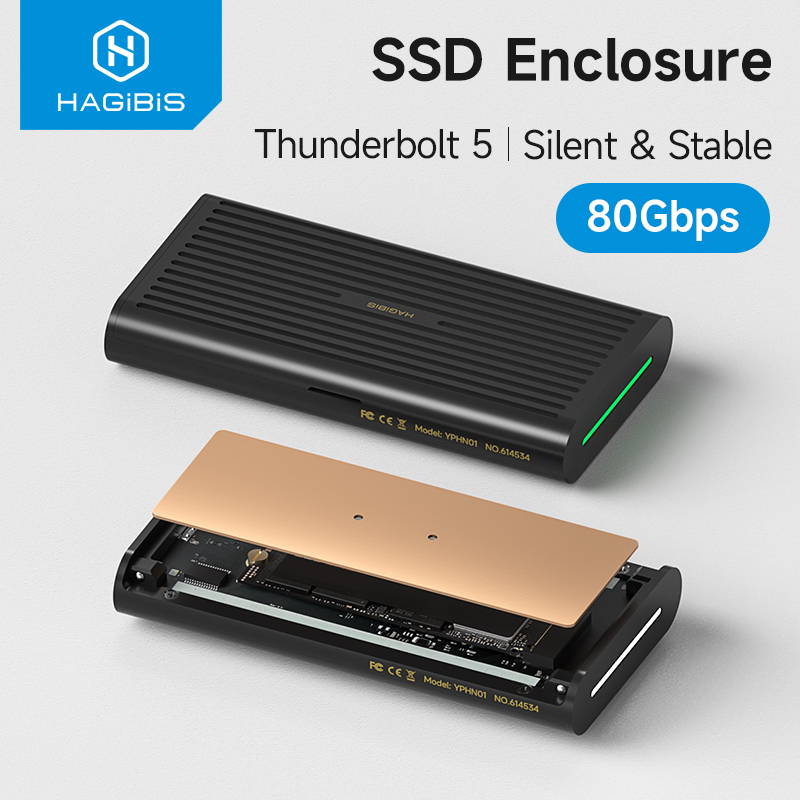 Hagibis 80Gbps M.2 NVMe SSD Enclosure Compatible with Thunderbolt 5/4/3/USB4 External SSD Up to 8TB for 2230/2242/2260/2280 SSDs ราคา 8,599 บาท*ส่งฟรี