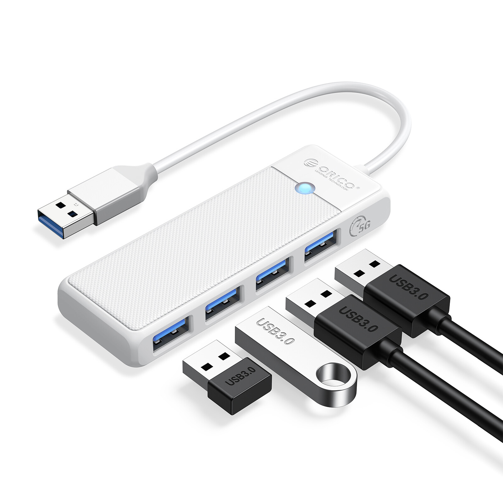 ORICO Hub Hub USB 3.0 4-Port Splitter Bộ chuyển đổi Đầu chia USB mở rộng Dock siêu mỏng Bộ chuyển đổ