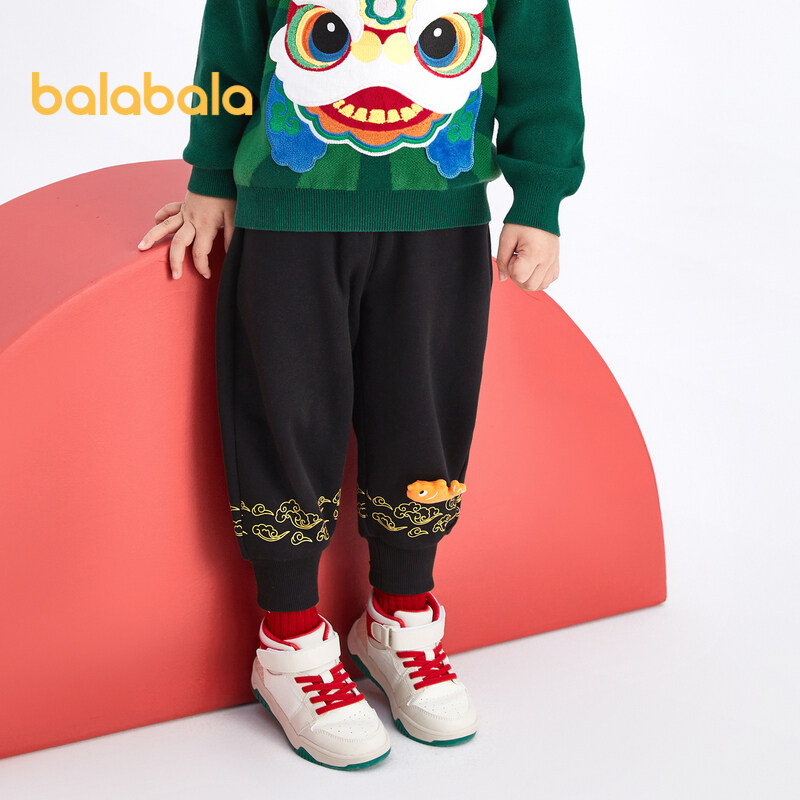 Balabala bé gái Quần bé quần áo mùa xuân 2024 sưởi ấm cho trẻ em mới năm mới quần áo bé gái