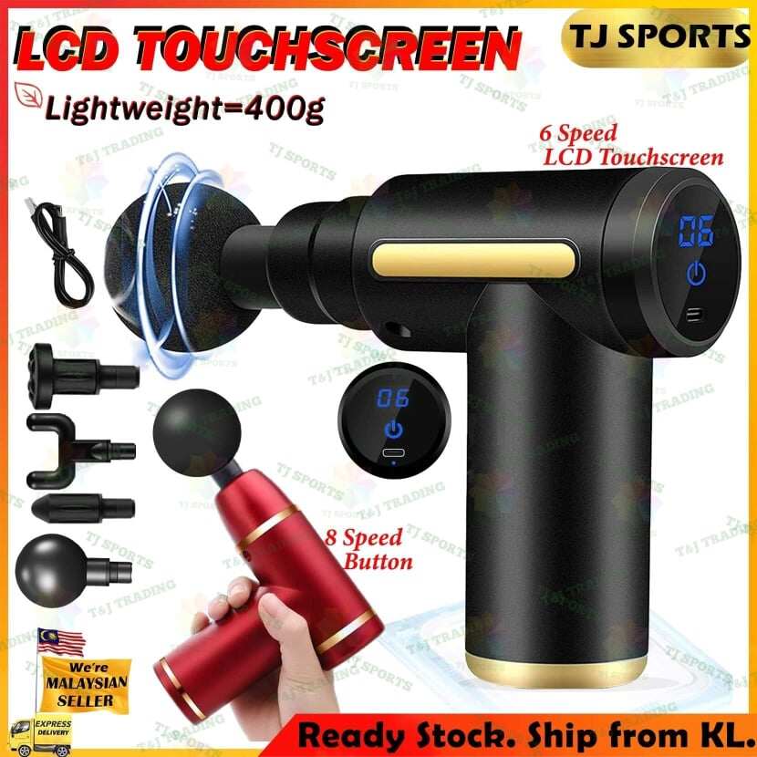 Gambar Malaysia Seller 6 Speed 4 Head Mini Massage Gun Compact and Silent Portable Muscle Relaxation Vibration Massage Fitness